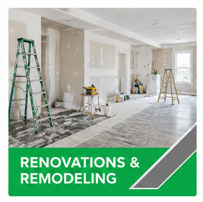 Building renovation and remodeling work in progress